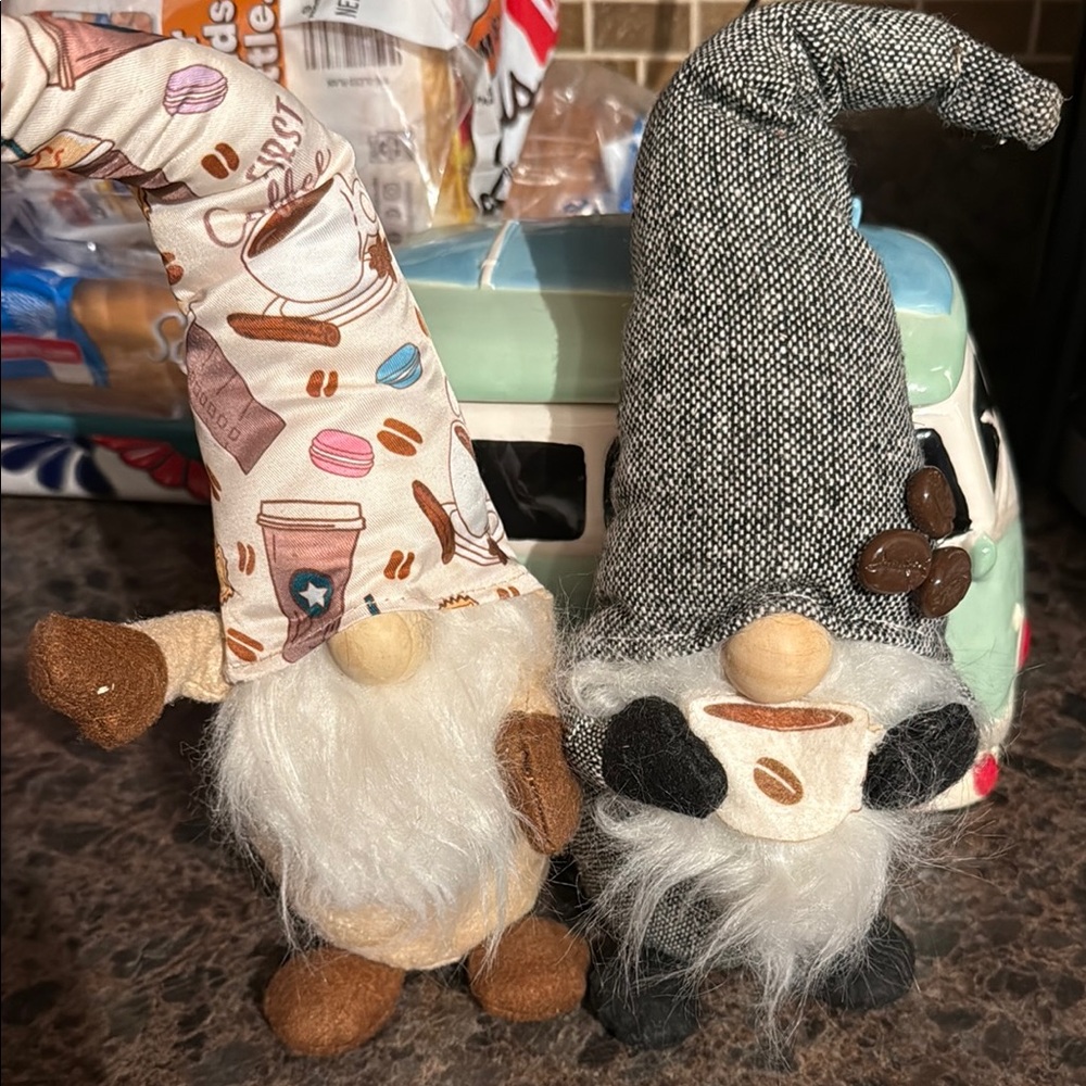 Coffee Gnome Decor Set - Brown and Gray